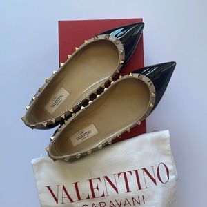 Valentino flats black patent